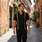 👔 LIMITED-TIME 50% OFF! ✨ Men's Breathable Shirt & Pants 2-Piece Set – Gold Trim, Relaxed Fit, Vacation Ready 🌴