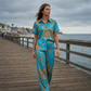 👗 LIMITED-TIME 50% OFF! ✨ Women's Casual Short Sleeve Top & Pants Set – Vibrant Print, Side Pockets, Soft Fabric 🌿
