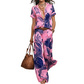 👗 LIMITED-TIME 50% OFF! ✨ Women's Casual Short Sleeve Top & Pants Set – Vibrant Print, Side Pockets, Soft Fabric 🌿