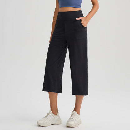 👖 LIMITED-TIME 50% OFF! ✨ Women's High-Waist Wide-Leg Capri Pants – Tummy Control, Slant Pockets, Stretch Fabric 🌿