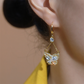🦋 LIMITED-TIME 50% OFF! ✨ Sparkling Butterfly Drop Earrings – Cubic Zirconia, Gold Plating, Graceful Motion 💛
