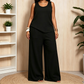 👗 LIMITED-TIME 50% OFF! ✨ Women's Plus Size Textured Tank & Relaxed Fit Pants Set – U-Neck, Pockets, Wide Leg 🌿