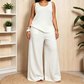 👗 LIMITED-TIME 50% OFF! ✨ Women's Plus Size Textured Tank & Relaxed Fit Pants Set – U-Neck, Pockets, Wide Leg 🌿
