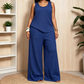 👗 LIMITED-TIME 50% OFF! ✨ Women's Plus Size Textured Tank & Relaxed Fit Pants Set – U-Neck, Pockets, Wide Leg 🌿