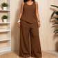 👗 LIMITED-TIME 50% OFF! ✨ Women's Plus Size Textured Tank & Relaxed Fit Pants Set – U-Neck, Pockets, Wide Leg 🌿