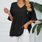 👕 LIMITED-TIME 50% OFF! ✨ Women's V-Neck Short Sleeve Casual Blouse – Ruffle Sleeves, Relaxed Fit, Versatile 🌸