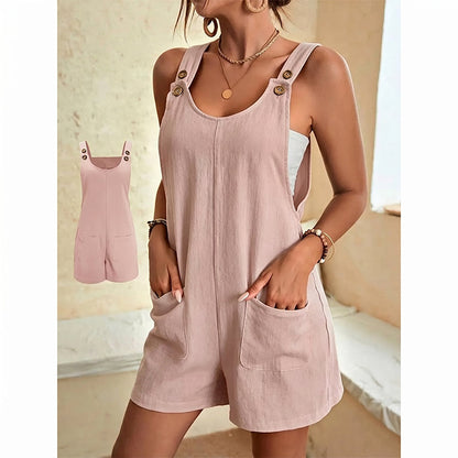 👗 LIMITED-TIME 50% OFF! ✨ Women's Relaxed-Fit Casual Short Overalls – Adjustable Straps, Front Pockets, Classic Style 🌿