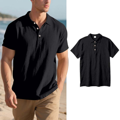 👔 2026 Sale — Over 75,000 Sold!🔥Men's Linen Casual Breathable Short Sleeve Collared Shirt
