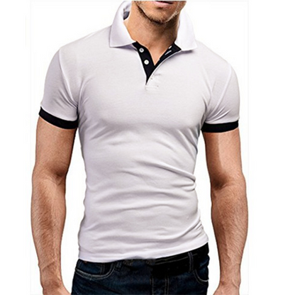 👔 LIMITED-TIME 50% OFF! ✨ Men's Contrast Trim Short Sleeve Collared Shirt – Refined Collar, Modern Accents, Versatile Style 🔷