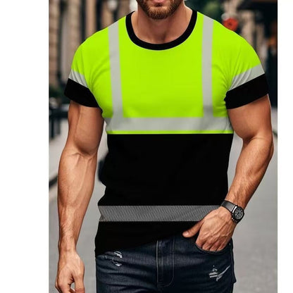 👕 LIMITED-TIME 50% OFF! ✨ Men's Slim Fit Athletic T-Shirt – Breathable, Neon Colors, Reflective Details 🏃