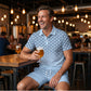 👕 LIMITED-TIME 50% OFF! ✨ Men's Geometric Print Collared Top & Shorts Set – Modern Pattern, Breathable, Coordinated Look 🔷
