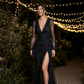 👗 LIMITED-TIME 50% OFF! ✨ Women's Elegant V-Neck Lace Evening Dress – Side Slit, Ruched Waist 💫