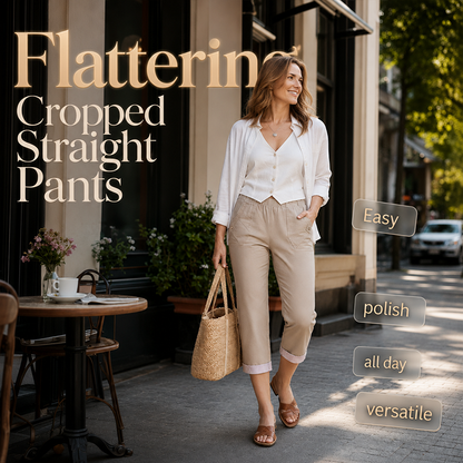 👖 2026 Sale — Over 23,000 Sold!🔥 Women Casual Slim Fit Cropped Pants – Flattering Straight Leg ✨