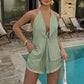 🎉 2026 Sale — Over 114,000 Sold! ☀️ Sexy Backless Halter Top & Shorts Set – Versatile Resort Co-ord 🥂