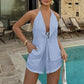 🎉 2026 Sale — Over 114,000 Sold! ☀️ Sexy Backless Halter Top & Shorts Set – Versatile Resort Co-ord 🥂