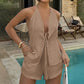 🎉 2026 Sale — Over 114,000 Sold! ☀️ Sexy Backless Halter Top & Shorts Set – Versatile Resort Co-ord 🥂