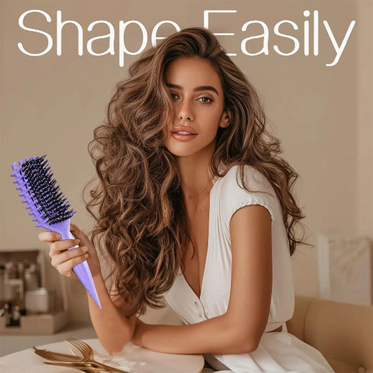 💇‍♀️ LIMITED-TIME 50% OFF! ✨ Ventilated Detangling Brush for Curly Hair – Curl-Defining Edge, Dual Bristles, Ergonomic 💫