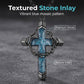 🥳2026 HOT SALE🥳💞50K+ SOLD!✨ 💝  Statement Cross Pendant – Crown of Thorns, Blue Stone Inlay, Vintage Edge 🖤