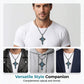 🥳2026 HOT SALE🥳💞50K+ SOLD!✨ 💝  Statement Cross Pendant – Crown of Thorns, Blue Stone Inlay, Vintage Edge 🖤