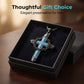 🥳2026 HOT SALE🥳💞50K+ SOLD!✨ 💝  Statement Cross Pendant – Crown of Thorns, Blue Stone Inlay, Vintage Edge 🖤
