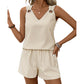 🎉 2026 Sale — Over 44,000 Sold! 👚 Women Summer Striped Sleeveless Vest Set – High-Waist Shorts ☀️