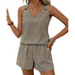 🎉 2026 Sale — Over 44,000 Sold! 👚 Women Summer Striped Sleeveless Vest Set – High-Waist Shorts ☀️