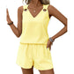 🎉 2026 Sale — Over 44,000 Sold! 👚 Women Summer Striped Sleeveless Vest Set – High-Waist Shorts ☀️