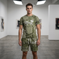 🎉 2026 Sale — Over 33,000 Sold! 👕 Men's Casual Faux Denim Print T-Shirt Shorts Set 🧢