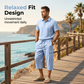 🎉 2026 Sale — Over 73,000 Sold! 👕 Men Summer Linen Set Loose Shirt and Cargo Shorts Two Piece Outfit