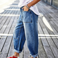 🎉 2026 Sale — Over 22,000 Sold! 👖 Women's Barrel Leg Jeans with Patch Pockets – Relaxed Stretch Fit ✨