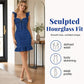 🎉 2026 Sale — Over 34,000 Sold! 👗 Women's Ruffle Strap Ruched Denim Dress – Hourglass Fit 🌸