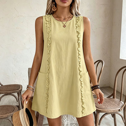 🎉 2026 Sale — Over 67,000 Sold! 👗Women's Elegant Sleeveless Ruffle Dress