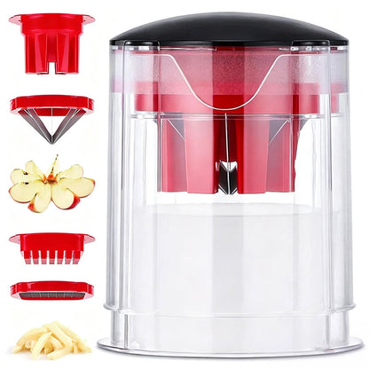 🥕 LIMITED‑TIME 50% OFF! ⚡ Multi‑functional Vegetable & Fruit Chopper – Swap‑Blade, Safe‑Press, Storage Tray ✨