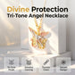 🎉 2026 Sale — Over 25,000 Sold! 😇 Tri-Tone Angel Guardian Pendant Necklace – Gold, Silver & Rose Gold ✨