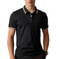 🎉 2026 Sale — Over 36,000 Sold! 👔 Men Fashion Contrast Lapel Quick Drying Short Sleeve T-Shirt – Sharp & Breathable 🌊