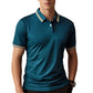 🎉 2026 Sale — Over 36,000 Sold! 👔 Men Fashion Contrast Lapel Quick Drying Short Sleeve T-Shirt – Sharp & Breathable 🌊
