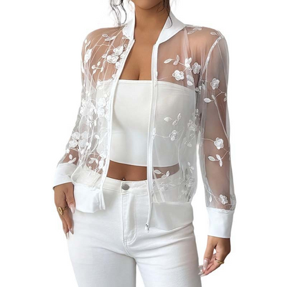 🎉 2026 Sale — Over 37,000 Sold! 👗 Women's Summer Floral Sheer Mesh Jacket – Breathable & Elegant Embroidery 🌸