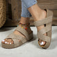 📢📢40% OFF !! ⏰Women's Criss-Cross Woven Strap Wedge Sandals