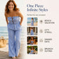 🎉 2026 Sale — Over 42,000 Sold! 👗 Women's Summer Bandeau Stripe Jumpsuit – Flowy & Breezy 🌞