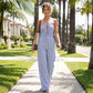 🎉 2026 Sale — Over 42,000 Sold! 👗 Women's Summer Bandeau Stripe Jumpsuit – Flowy & Breezy 🌞