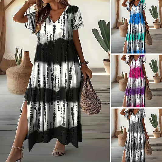 🎉 2026 Sale — Over 59,000 Sold! 👗 Women's Casual V-Neck Gradient Dress – Dreamy Sunset Colors 🌅
