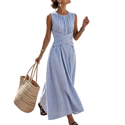 🎉 2026 Sale — Over 47,000 Sold!💞 Women Casual Striped Maxi Dress Sleeveless – Effortless Vacation Style ☀️