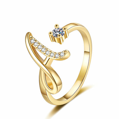 💍 2026 Sale — Over 34,000 Sold!✨Adjustable Sparkle Initial Ring for Women💍