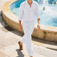 🌿 2026 Sale — Over 89,000 Sold!🔥Men's Linen Long Sleeve Shirt & Long Pants 2-Piece Set