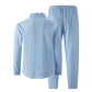 🌿 2026 Sale — Over 89,000 Sold!🔥Men's Linen Long Sleeve Shirt & Long Pants 2-Piece Set