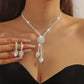 🎉 2026 Sale — Over 76,000 Sold! 💎 Women's Zircon Flower Necklace Earrings Set – Coordinated Two-Piece ✨