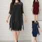 💃 2026 Sale — Over 69,000 Sold!✨Women's Elegant High-Low Hem Lace Overlay Dress
