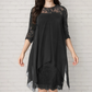 💃 2026 Sale — Over 69,000 Sold!✨Women's Elegant High-Low Hem Lace Overlay Dress