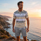 👕 2026 Sale — Over 46,000 Sold!🔥 Men's Striped T-Shirt & Shorts  2-Piece Set