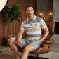 👕 2026 Sale — Over 46,000 Sold!🔥 Men's Striped T-Shirt & Shorts  2-Piece Set